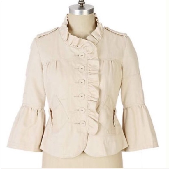 Anthropologie Jackets & Blazers - [Anthropologie] ETT Twa Seneca Ruffle Linen Jacket
